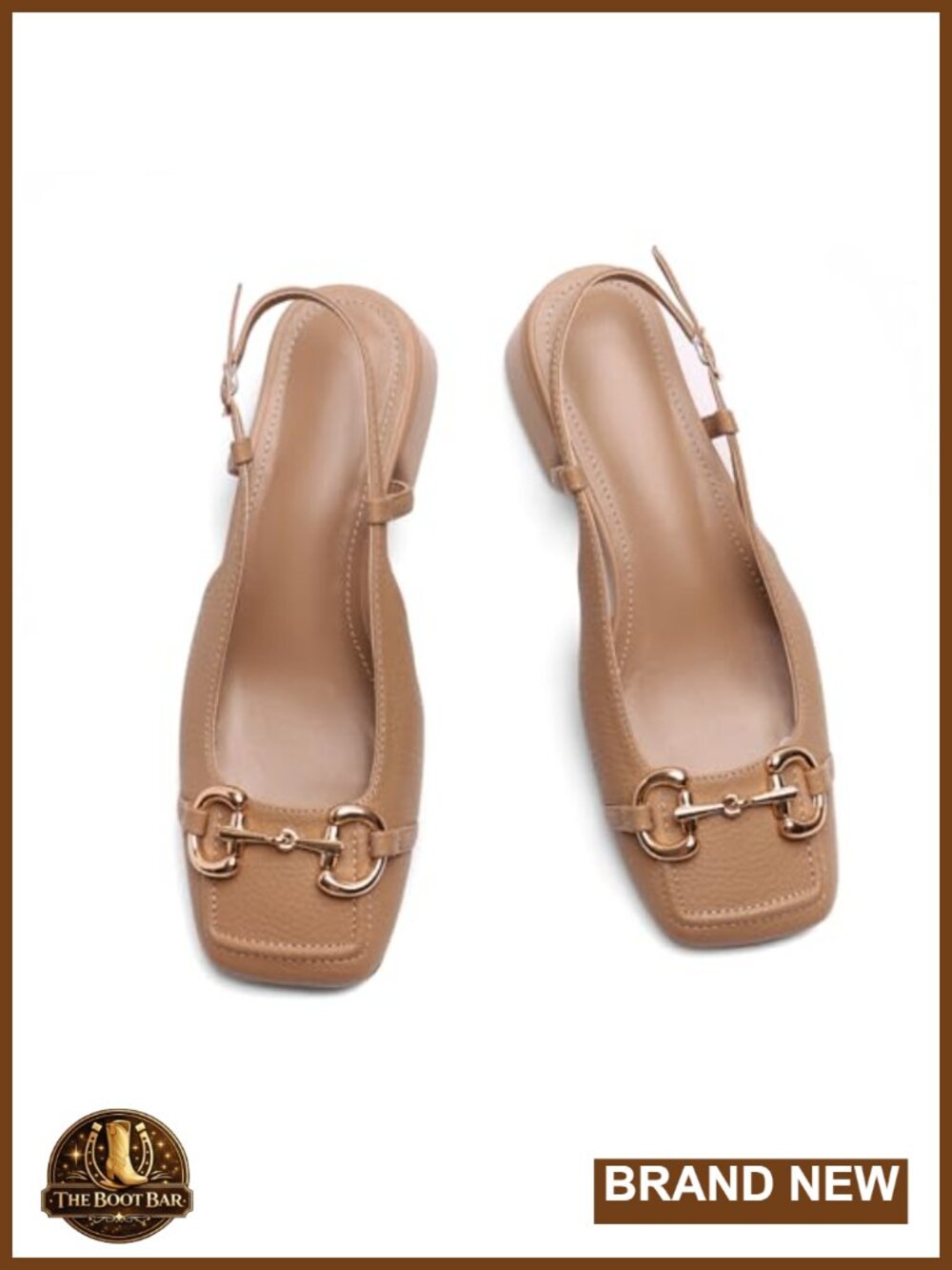 Slingback Mary Jane Heels Low Block Heel Closed Square Toe Faux Leather Pumps